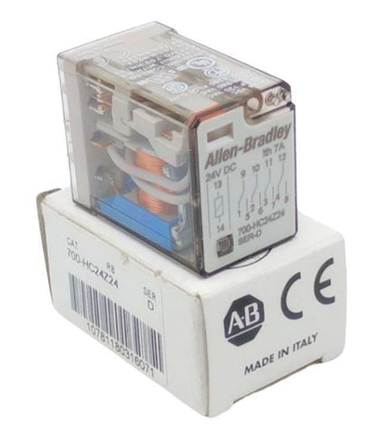 Allen-Bradley 700-HC24Z24 Ser. D Miniature Ice Cube Relay 14-Pin 7A 24VDC 4PDT
