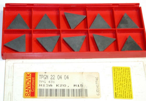 Lot of 10 New Sandvik Indexable Turning Carbide Inserts TPGN 22 04 04 431