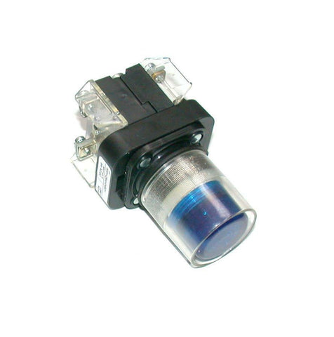 ALLEN BRADLEY 800H-QRAH24B  BLUE ILLUMINATED MOMENTARY PUSHBUTTON 1 N.O. CONTACT