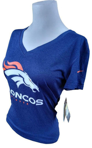 Nike Dri-Fit Women's Denver Broncos Navy Short Sleeve Shirt Size Small