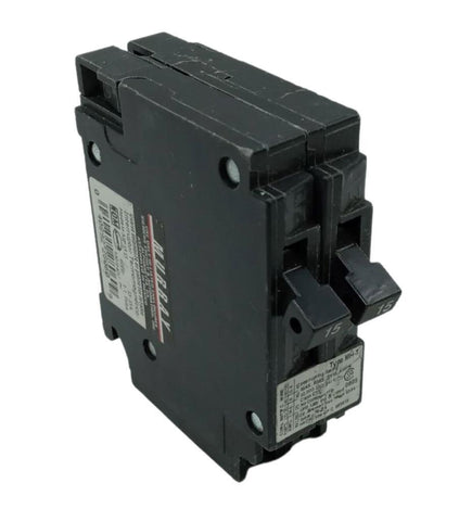 Lot of (2) Murray MP1515 2 Pole Twin Circuit Breaker 15/15A 120/240VAC 1 PH