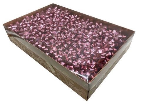 Brizzolari Premium 3-1/2" Pink Star Gift Bow 3/8" Ribbon 29 Loop 48 Count