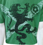 Authentic Pigment Men's Rod Stewart Lion Graphic Green Shirt Size Large