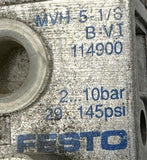 Festo MVH-5-1/8 114900 Solenoid Valve 145 PSI w/ Coil MVH-3-1,2 106102 24 VDC