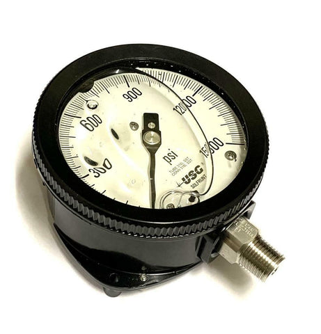 Ametek USG 150231X Liquid Filled Pressure Gauge 0-1500 PSI 1/2" NPT 4-1/2" Face