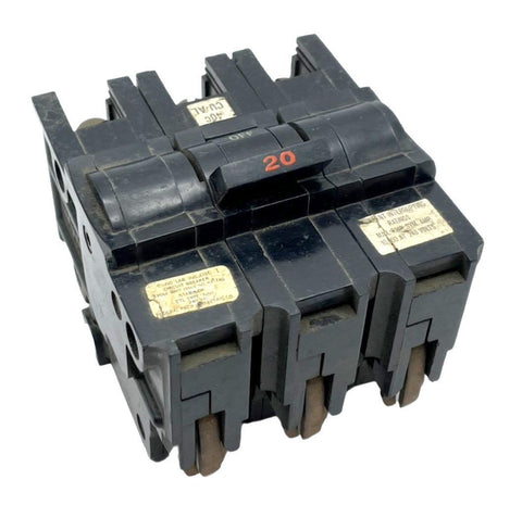 Federal Pacific NAH320 3-Pole Stab-Lok Circuit Breaker 20A 240VAC