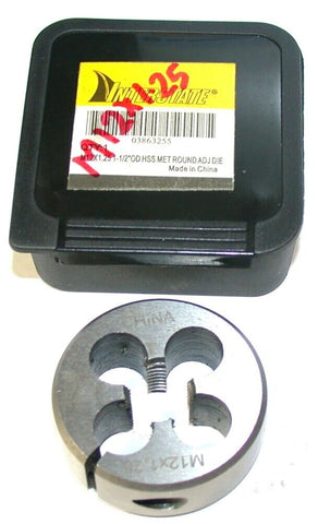 Up to 2 New Interstate Adjustable M12X1.25 HSS 1 1/2" OD Thread Die 03863255