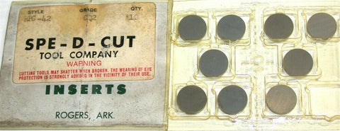 Lot of 9 New Spe-D-Cut 1/2" Round Indexable Carbide Inserts RPG-42 CQ2