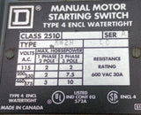 Square D 2510 KW2H Series A Manual Motor Starting Switch NEMA Type 4 Watertight