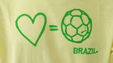 Puma Men's Love Equals Soccer Brazil Yellow Short Sleeve Shirt Size Large