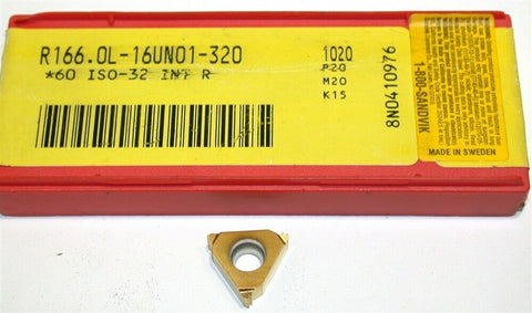 8 New Sandvik Threading Carbide Inserts R166.0L-16UN01-320 1020