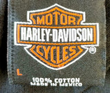 Harley Davidson Motorcycle Men's Woman On Bike Graphic Long Sleeve Shirt Size L