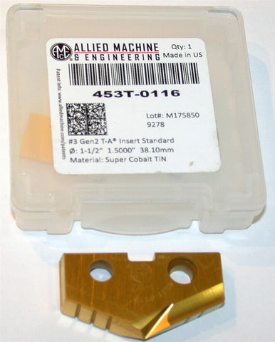 Allied Machine Original T-A 1 1/2" Carbide Spade Drilling Insert 453T-0116