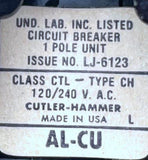 Lot of (2) Cutler-Hammer CH115 1 Pole Circuit Breaker 15A 120VAC 1 PH Plug-In