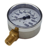 McDaniel J7M Pressure Gauge 2-1/2" Dial 1/4" NPT Non-Fillable 2000 PSI Maximum