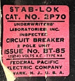 Federal Pacific NA2P70 2-Pole Stab-Lok Circuit Breaker 70A 120/240V
