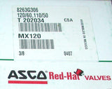 New Asco Red Hat  8263G306  Solenoid Valve 3/8 NPT 110/120 VAC