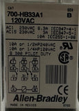 Allen-Bradley 700-HB33A1 Relay 120VAC 10A with Square D Type NR82B