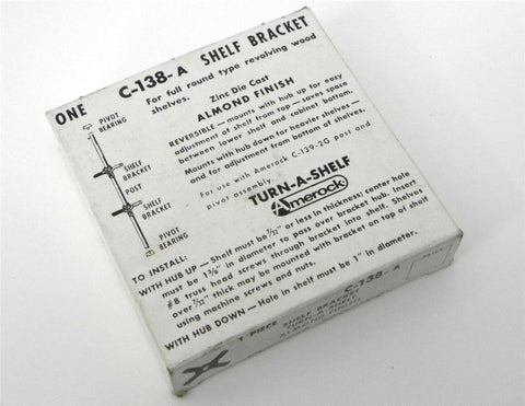 NEW TURN-A-SHELF C-138-A SHELF BRACKET - ALMOND FINISH (2 AVAILABLE)