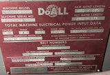 DoALL 3613-2 Vertical Band Saw 36" w/ Blade Welder 230V 3 Phase