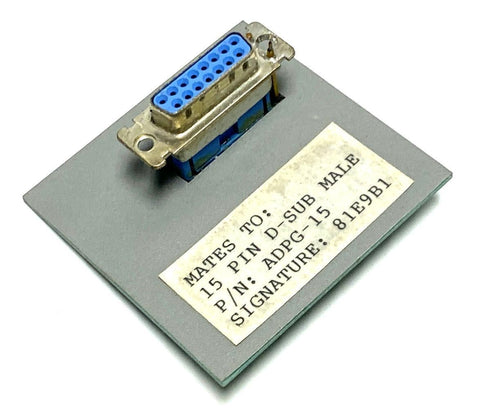 Cirris ADPG-15 Connector Mates to 15 Pin D-Sub Male
