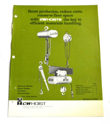 LODESTAR CC-50H ELECTRIC HOIST BROCHURE