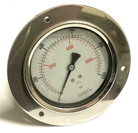 NoShok 40-911-1000 Glycerine Filled Pressure Gauge 1000 PSI 1/4" NPT Back Mount