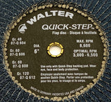 Walter 07-Q-604 Quick-Step 6" 40 Grit Flap Sanding Disc 8,600 RPM (6 Available)