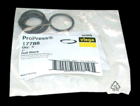 New Pack of 5 Viega Propress  17788  Dull Black Sealing Elements 1"