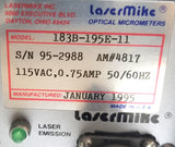LaserMike 183B-195E-11 Lazer Optical Micrometer 115VAC 0.75A  W/ 183-501-CF 813