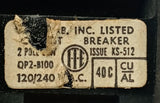 ITE QP2-B100 2 Pole Circuit Breaker 100A 120/240VAC Plug-On Mount