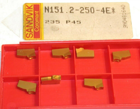Lot of 7 New Sandvik T-Max Q-Cut parting Carbide Inserts N151.2-250-4E 235