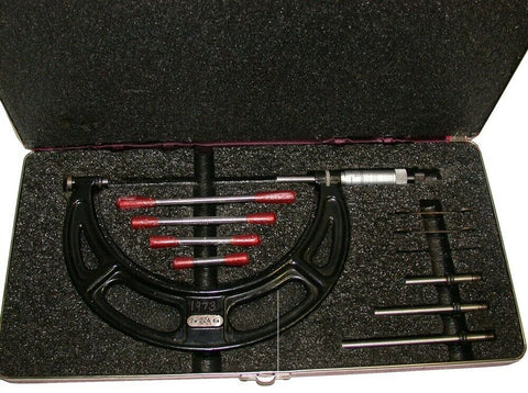 Starrett .001" Interchangeable Anvil Micrometer Set 2" To 6" 224ARLZ