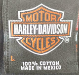 Harley Davidson Motorcycle Men's Eagle Graphic Black Short Sleeve Shirt Size L