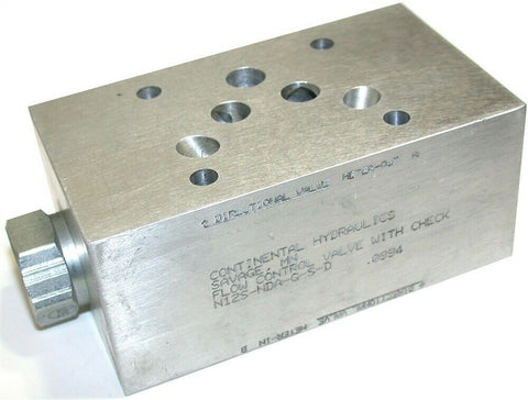 Continental Hydraulics Flow Control Valve with check N12S-NDA-G-S-D New