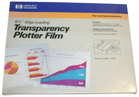 HP 8 1/2" x 11" Transparency Plotter Film 50 Ct 17700T New