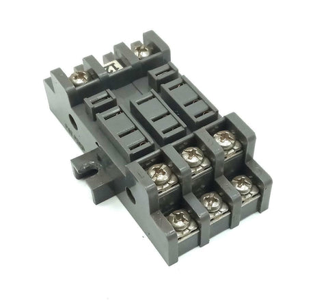 Lot of 2 Dayton 5X853A 11-Pin Elevator Type Relay Socket Square Base 15A@300VAC