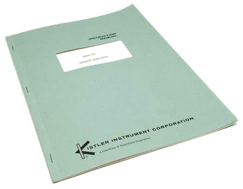 Kistler Model 912 Quartz Load Cell Instruction Manual
