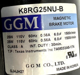 GGM K8RG25NU-B Magnetic Brake Motor 25W 1500 RPM 115V w/ K8G30B-B32 Gear Head