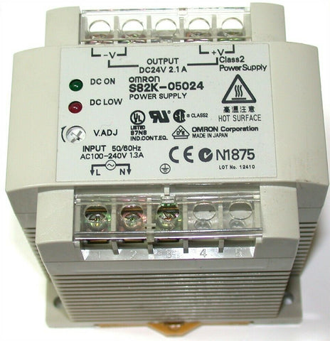 Up to 2 Omron Power Supply 110/240 VAC input S82K-05024