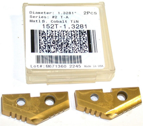 2 Allied Machine 1.3281" Coated Spade Drilling Inserts 152T-1.3281