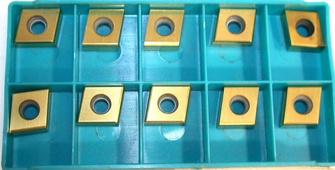 Lot of 10 New Ingersoll Carbide Tin Coated Milling Inserts DXE324-03 581D