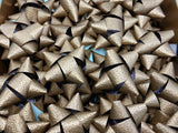 Brizzolari 3-1/2" Brown Bronze Star Gift Bow 3/4" Ribbon 15 Loop 70 Count