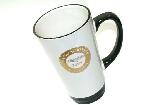 2005 PGA GOLD INPRINT BALTUSROL 16 OZ BLACK COFFEE MUG GOLF