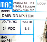 MAC 92B-AAB-000-DM-DDAP-1DM Solenoid Valve Assembly 24VDC 5.4W Coil 20-120 PSI