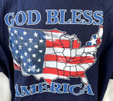 Fruit Of The Loom God Bless America New York USA Flag Graphic Shirt Size 2XL