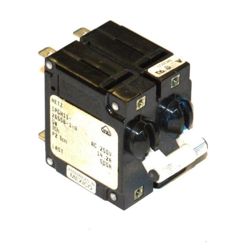 AIRPAX IPGH11-26556-1-V 2-POLE CIRCUIT BREAKER 250 VAC 15 AMPS