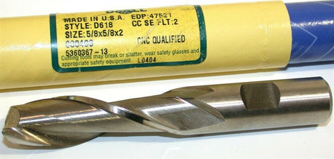 DoAll 5/8" Diameter 5/8" Shank 2 Flute HSS End Mills 47521 New