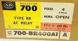 New Allen Bradley Type BR AC Relay 120 VAC Coil Series A