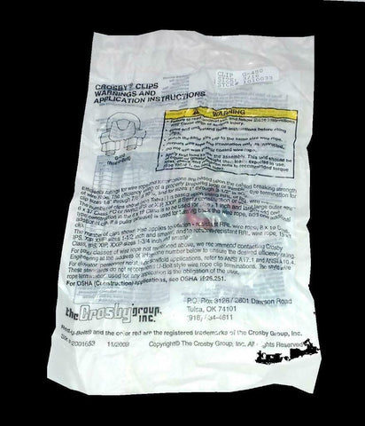 New Crosby Group  G-450  Cable Clamp 3/16"
